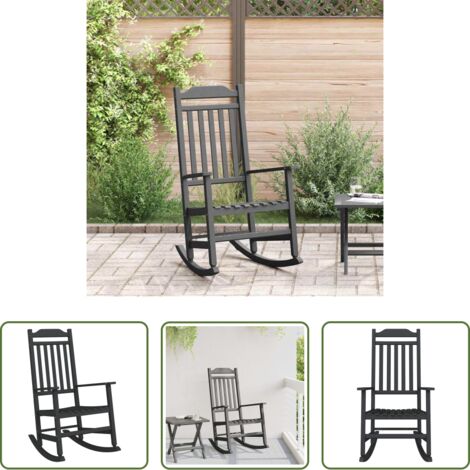 Silla de terraza -  Mecedora Negro 84 x 65 x 114 cm Resina