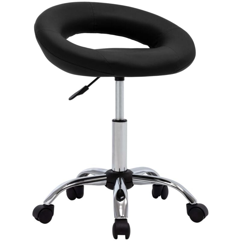 

vidaXL Silla de Trabajo con Ruedas Cuero Sintético Negro - Negro