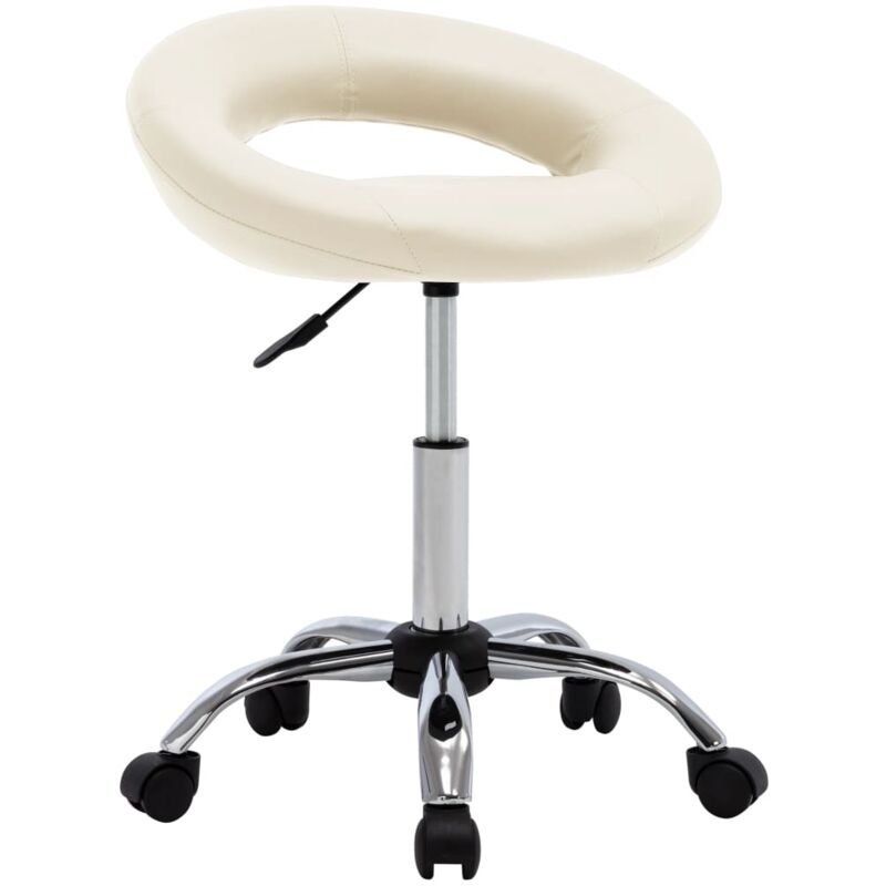 

vidaXL Silla de Trabajo con Ruedas Cuero Sintético Crema - Crema