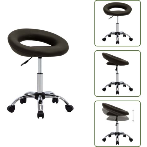 Silla de trabajo cuero sintético - vidaXL Silla de trabajo con ruedas cuero sintético marrón -