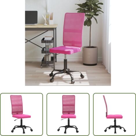Silla de trabajo -  Silla de oficina regulable en altura tela de malla rosa
