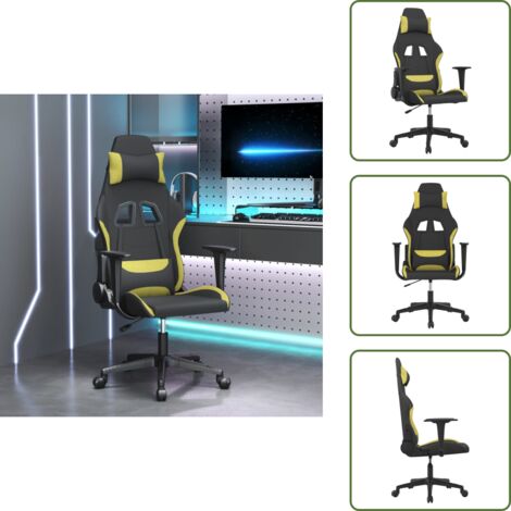 Silla de trabajo - vidaXL Silla gaming tela verde claro y negro - Silla de deportes