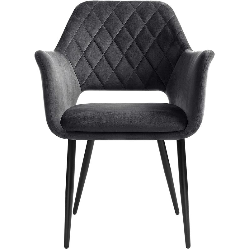 

Silla de Comedor, Sillón, Silla Tapizada, Forro de Terciopelo, Asiento Ancho 41,5 cm, Respaldo Alto, Comedor Cocina Salón Dormitorio, Gris LDC070G01