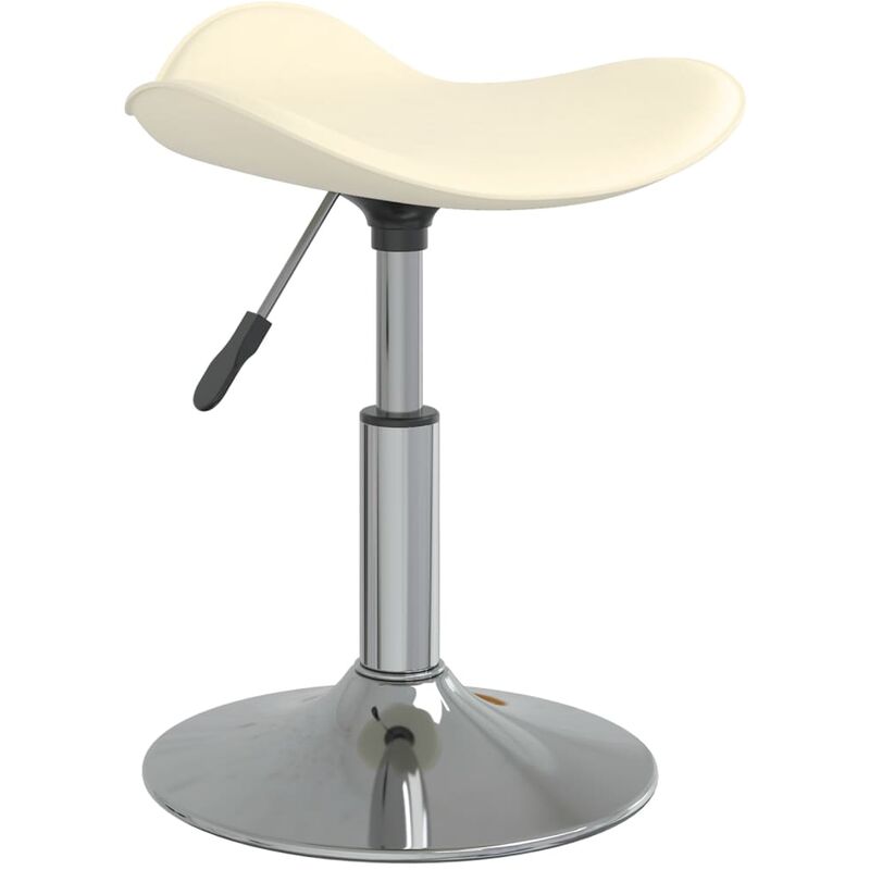 

Silla del comedor de acero cromado y cuero artificial crema