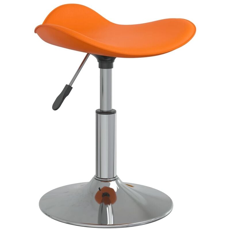 

Silla del comedor de acero cromado y cuero artificial naranja