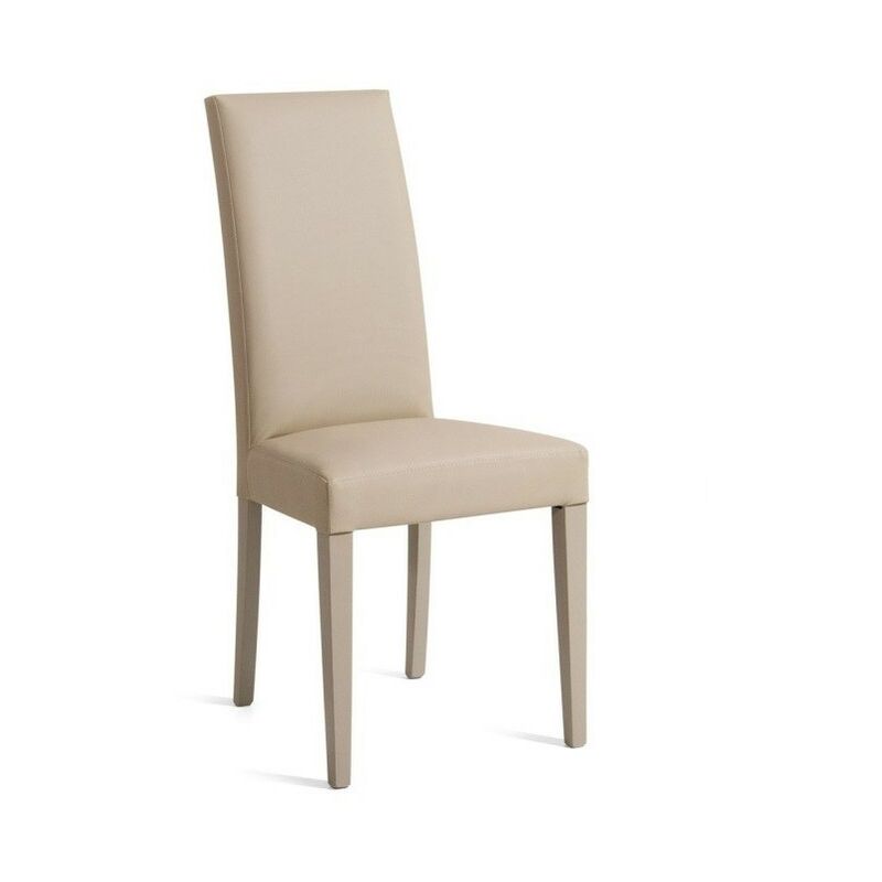 

Silla DENNY, madera de haya, lacada y tapizada beige