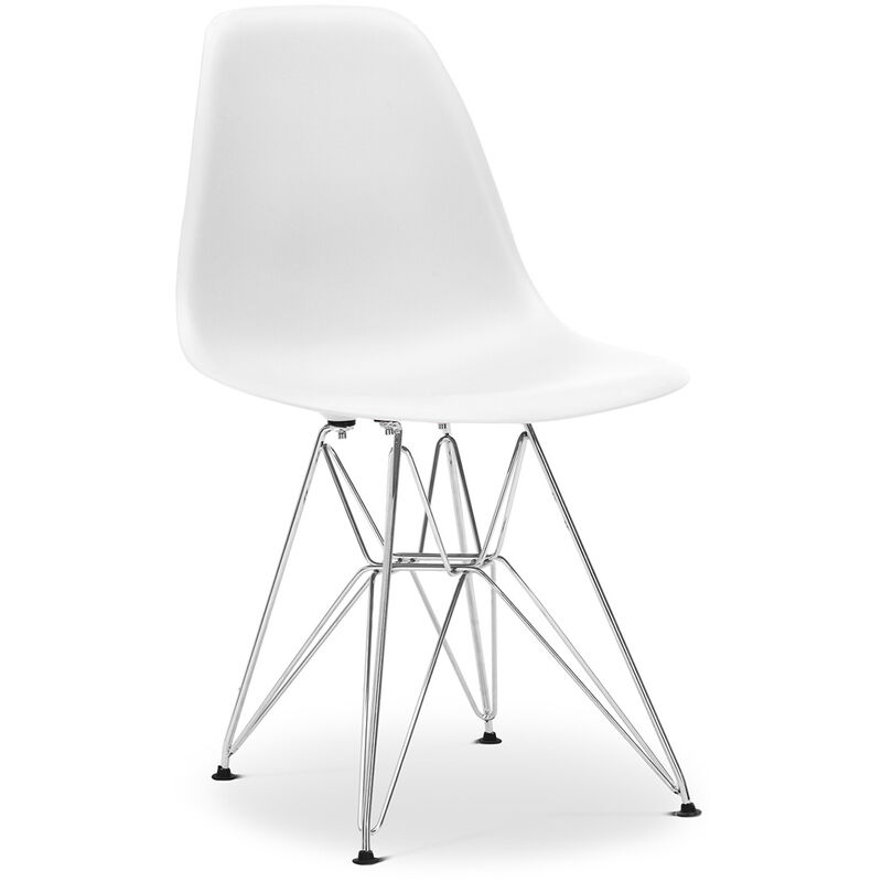 

Silla de comedor James Metal Estilo Escandinavo Diseño Premium Mate Blanco