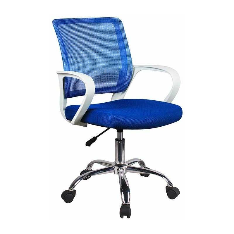 

Silla despacho de diseño moderno giratoria elevable varios colores a elegir 53 cm(ancho) 79/91 cm(altura) 49 cm(fondo) Color AZUL