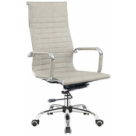 Silla despacho giratoria elevable acabado beige, 60 cm(ancho) 108-115 cm(altura) 66 cm(fondo)