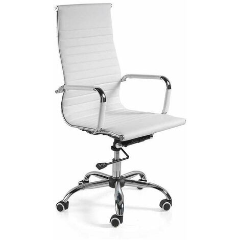 Silla despacho giratoria elevable acabado blanco, 60 cm(ancho) 108-115 cm(altura) 66 cm(fondo)