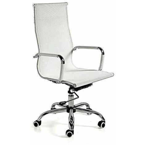 Silla despacho giratoria elevable acabado blanco, 60 cm(ancho) 108-115 cm(altura) 66cm(fondo)