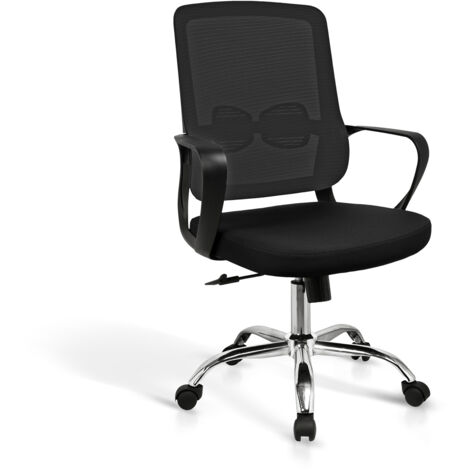 Silla despacho giratoria elevable acabado negro, 60m(ancho) 100/110cm(altura) 61cm(fondo)