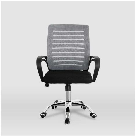 Silla despacho giratoria Emma tapizada en tejido transpirable gris, 92/102cm(alto) 61cm(ancho) 53cm(largo)