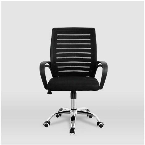Silla despacho giratoria Emma tapizada en tejido transpirable negro, 92/102cm(alto) 61cm(ancho) 53cm(largo)