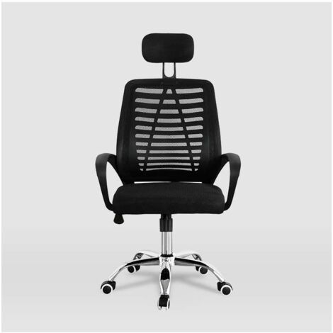 Silla despacho giratoria Esther tapizada en tejido transpirable negro, 111/121cm(alto) 61cm(ancho) 53cm(largo)
