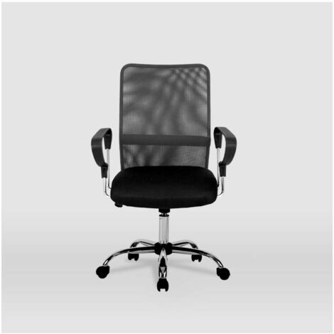 Silla despacho giratoria Helena tapizada en tejido transpirable gris, 86/96cm(alto) 59cm(ancho) 54cm(largo)