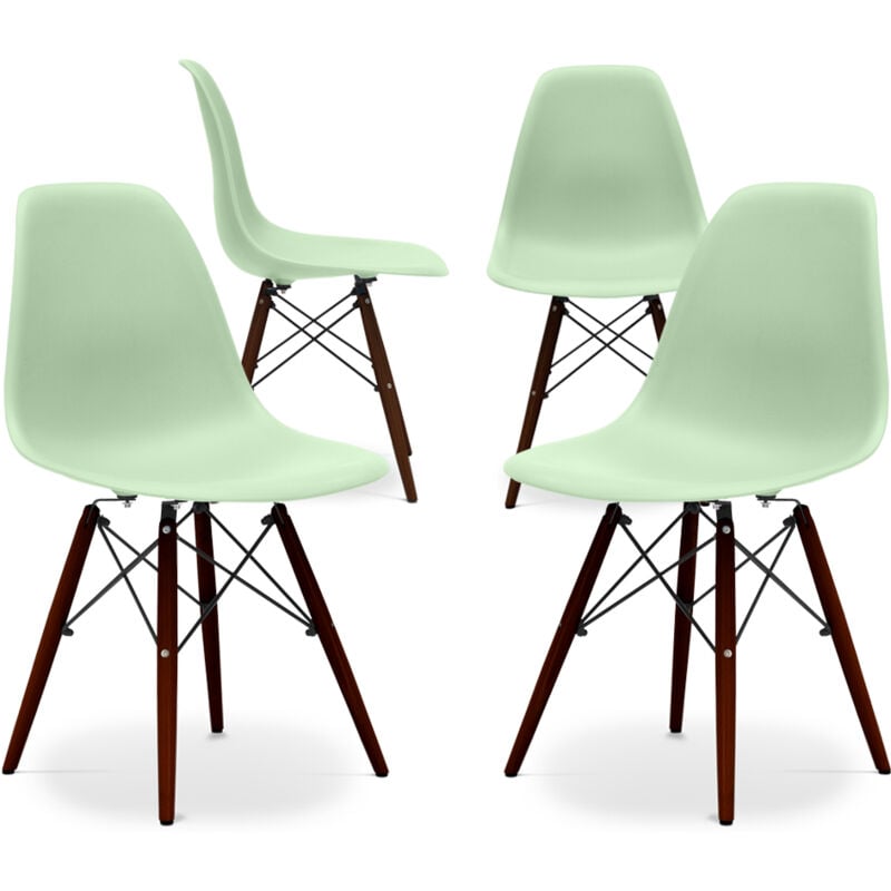 

Premium Silla James Madera Patas oscuras - Mate - Pack de 4 Verde pastel