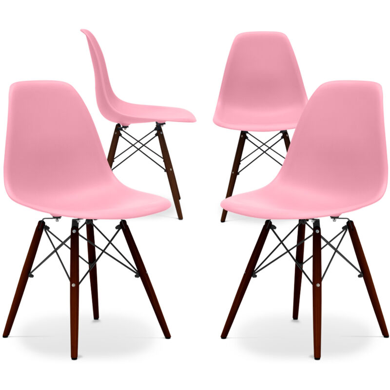 

Premium Silla James Madera Patas oscuras - Mate - Pack de 4 Rosa