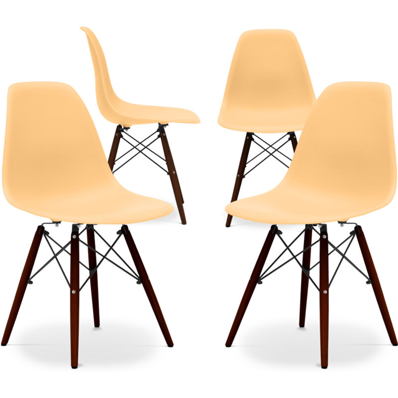 

Premium Silla James Madera Patas oscuras - Mate - Pack de 4 Naranja pastel