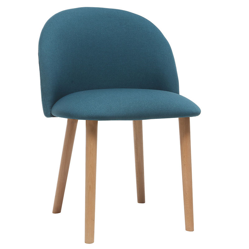 

Miliboo - Silla diseño azul petróleo y madera CELESTE