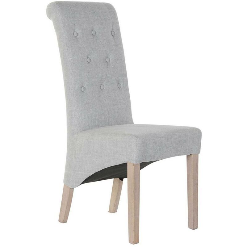 

Silla dkd home decor gris lino madera de caucho (44 x 58 x 107 cm) - Rogal