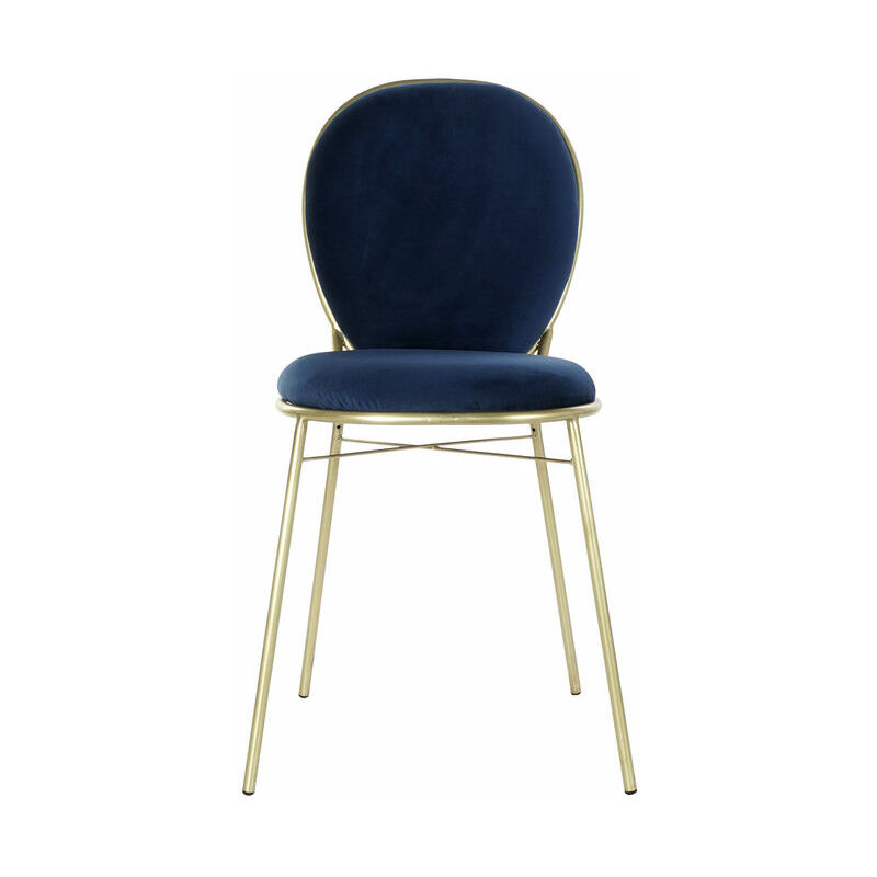 

Silla DKD Home Decor Hierro Dorado Azul marino (50 x 50 x 91 cm)
