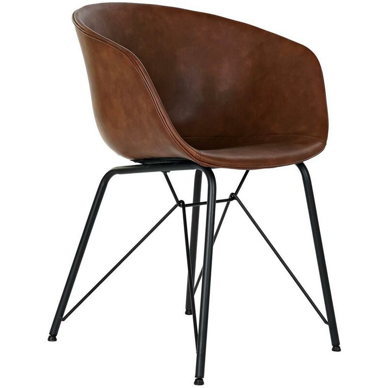 

Silla DKD Home Decor Marrón Negro Poliuretano Metal (59 x 54 x 79 cm)