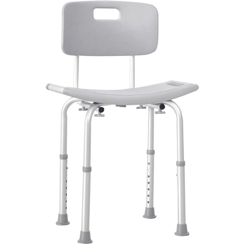 

Silla de Ducha Taburete Baño Asiento con Respaldo Altura Regulable Gris NUEVO - Gris