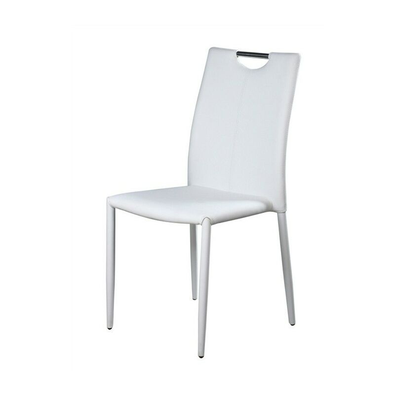 

Silla EDITH, apilable, similpiel blanca