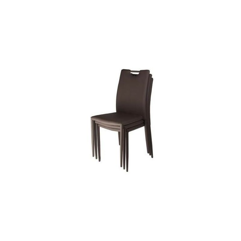 

Silla EDITH, apilable, similpiel chocolate