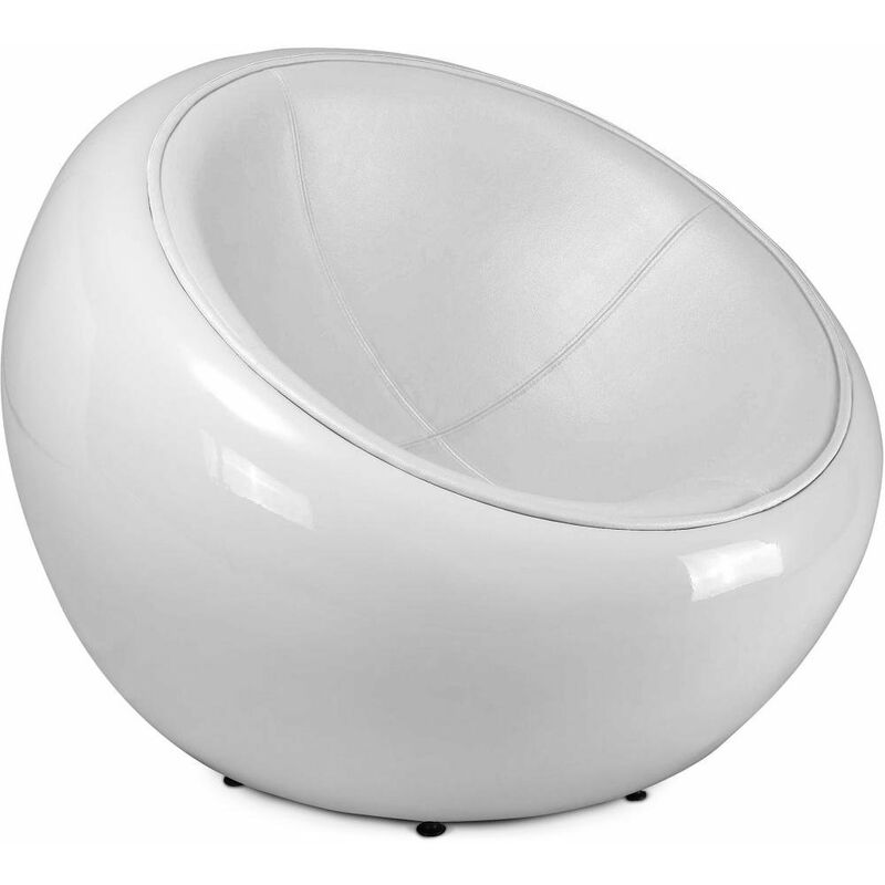 

Silla Egg Poco - Cuero de Imitación Blanco Cuero de imitación, Fibra de vidrio, Plástico