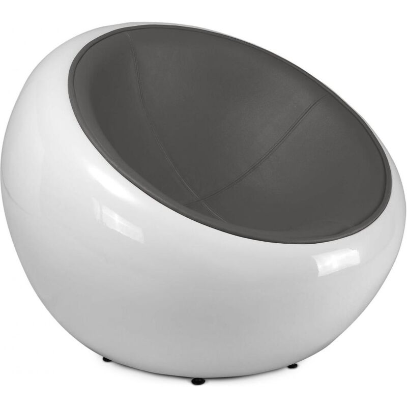 

Silla Egg Poco - Cuero de Imitación Gris oscuro Cuero de imitación, Fibra de vidrio, Plástico