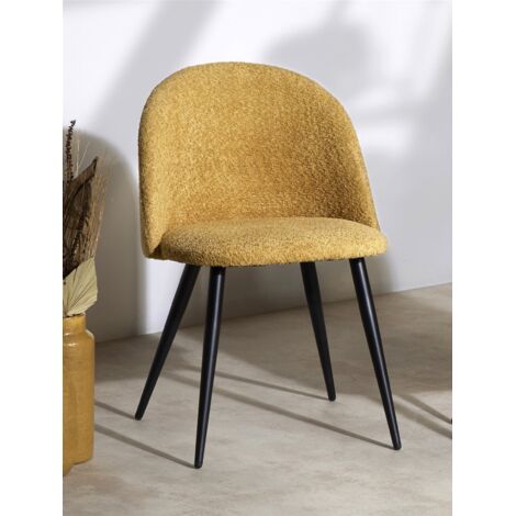 Silla Egina Alpaca Mostaza C/Patas Negras 51X51X75 Cms