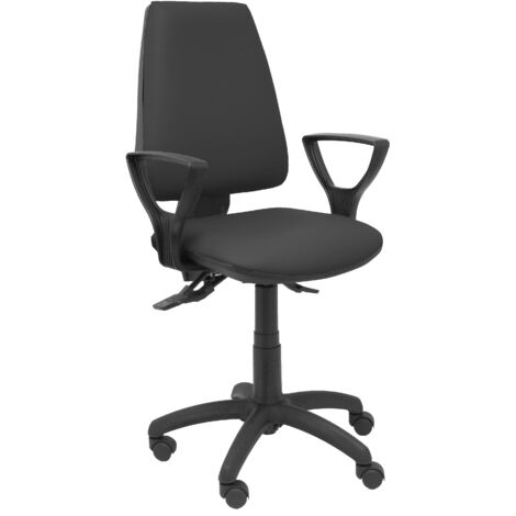 Silla Elche asincro similpiel negro con brazos fijos