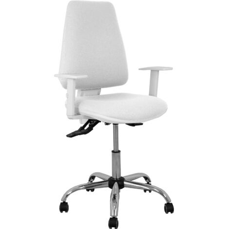 Silla Elche blanca asincro bali blanco brazos regulables ruedas de parqué