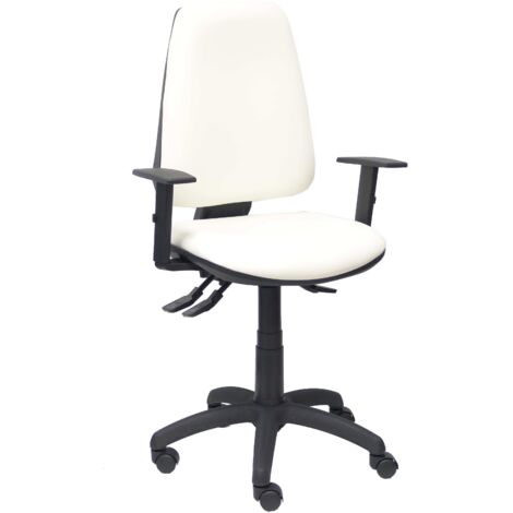 Silla Elche S similpiel blanco brazos regulables