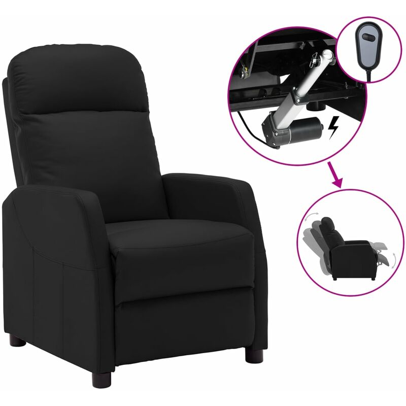 

Silla eléctrica reclinable de cuero sintético negro