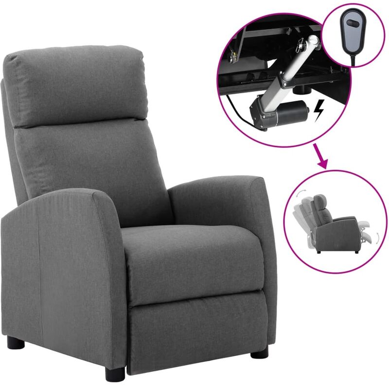 

Silla eléctrica reclinable de tela gris claro