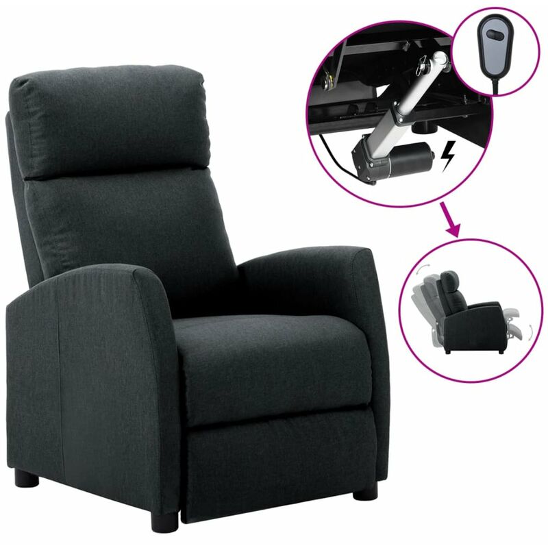 

Happyshopping - Silla electrica reclinable de tela gris oscuro