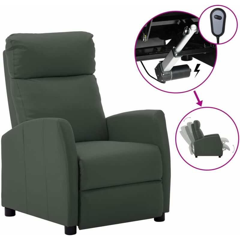 

Silla eléctrica reclinable piel sintética gris
