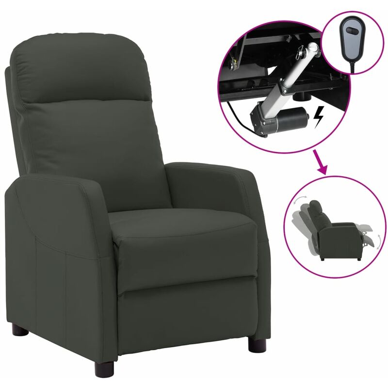 

Silla eléctrica reclinable piel sintética gris antracita