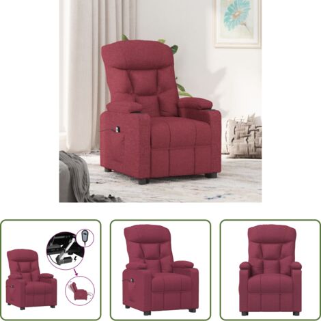 Silla eléctrica -  Sillón reclinable eléctrico tela rojo tinto