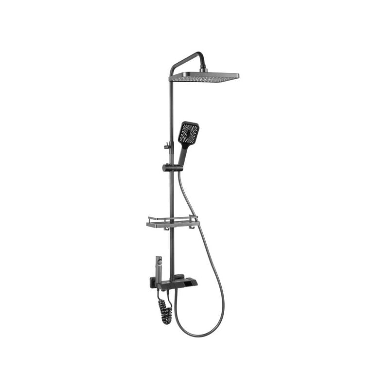Silla Élégant Colonne de Douche avec Mitigeur Réglable en Hauteur Système de Douche, Gris