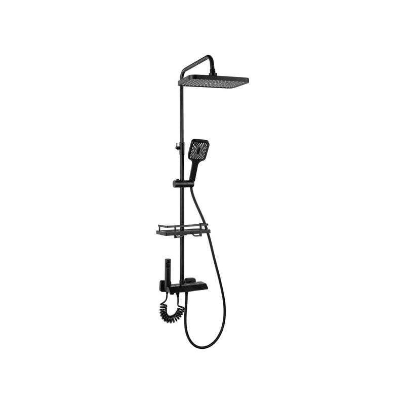 Silla Élégant Colonne de Douche avec Mitigeur Réglable en Hauteur Système de Douche, Noir