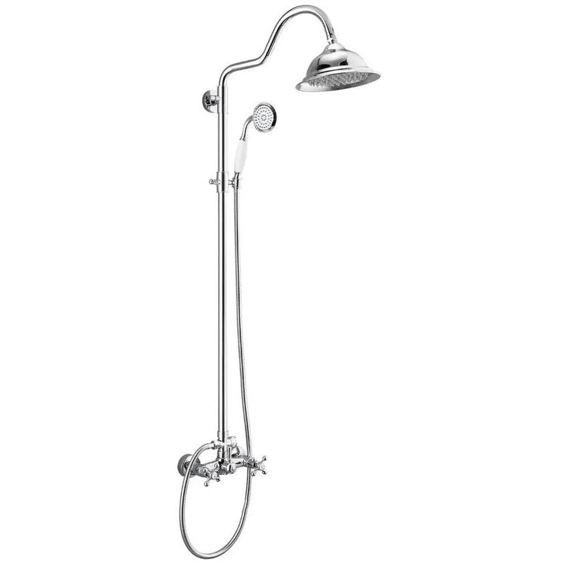 Silla Élégant Colonne de Douche retro avec Mitigeur Réglable en Hauteur Système de Douche, Chrome