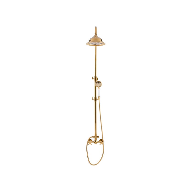 Silla Élégant Colonne de Douche retro avec Mitigeur Réglable en Hauteur Système de Douche, Doré