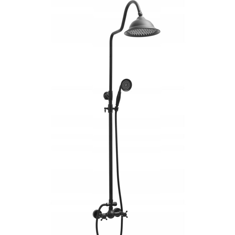 Silla Élégant Colonne de Douche retro avec Mitigeur Réglable en Hauteur Système de Douche, Noir