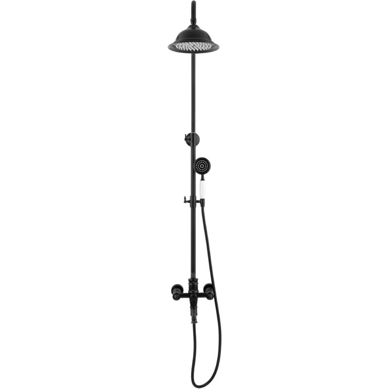 Silla Élégant Colonne de Douche retro avec Mitigeur Réglable en Hauteur Système de Douche, Noir