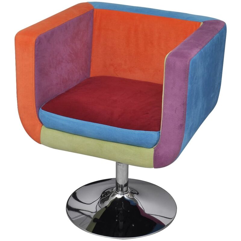 

Sillón con diseño de cubo de retales de tejido - Multicolor - Vidaxl