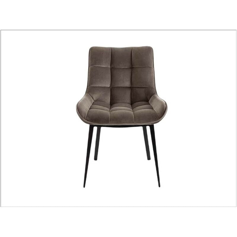 

Silla en terciopelo color piedra modelo DEVANY con patas negro - Schuller